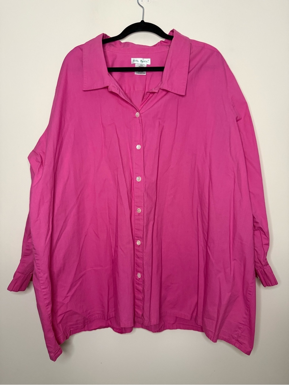 ULLA POPKEN Oversized Barbiecore Pink Preppy Buttondown Shirt